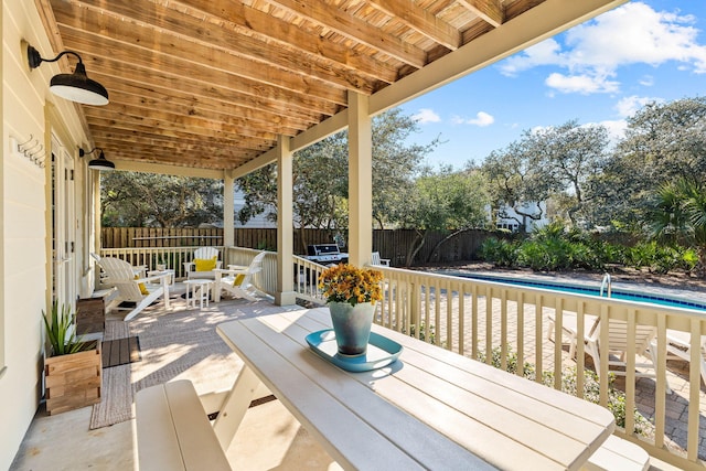 view of patio featuring a pool side deck