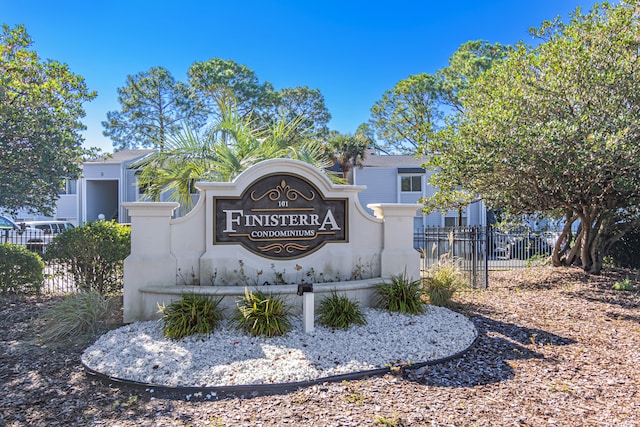 view of community sign