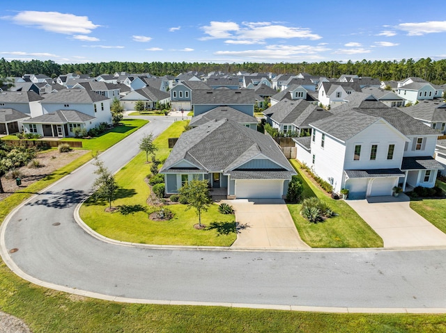 aerial view with a residential view