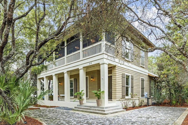 exterior space with a sunroom