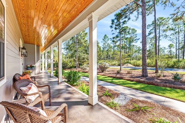 view of patio featuring covered porch