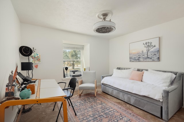 bedroom featuring a textured ceiling