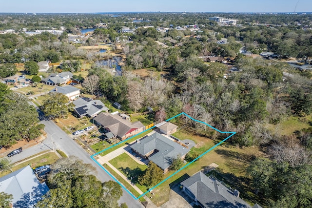 birds eye view of property with a residential view