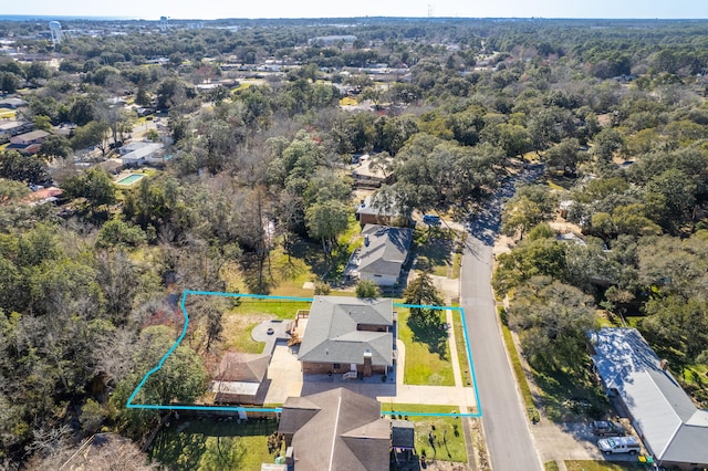 aerial view with a residential view