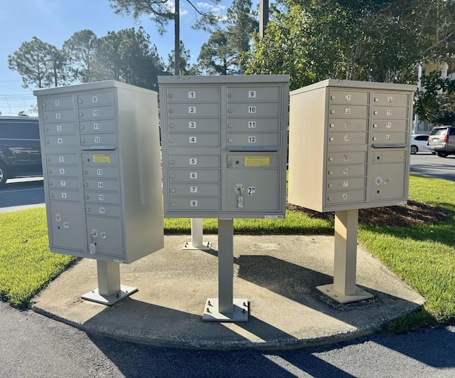 surrounding community with mail boxes