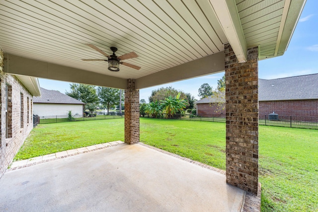 view of patio / terrace with ceiling fan