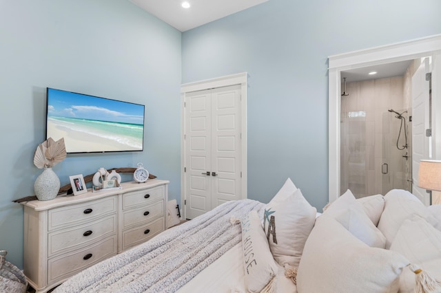 88 Beth Ln, Santa Rosa Beach, FL 32459 - bedroom featuring ensuite bath, recessed lighting, and a closet