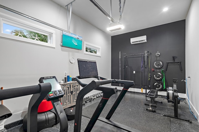 88 Beth Ln, Santa Rosa Beach, FL 32459 - workout room with a wall mounted AC and baseboards