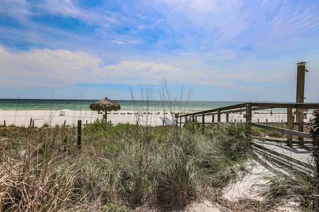 water view featuring a beach view