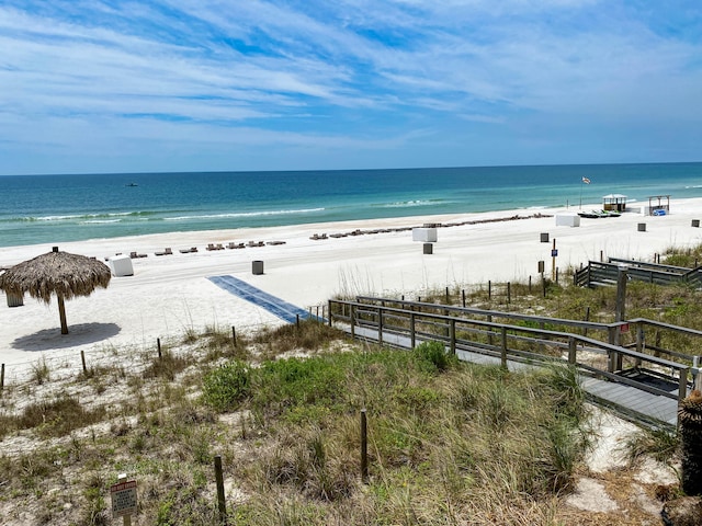 water view featuring a beach view