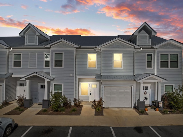 view of property with a garage