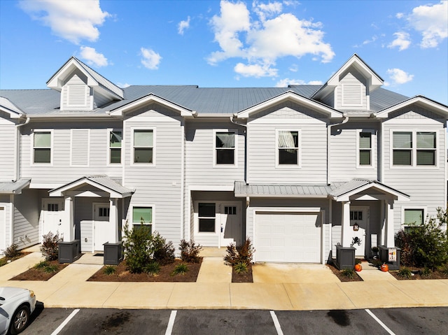 view of property featuring a garage