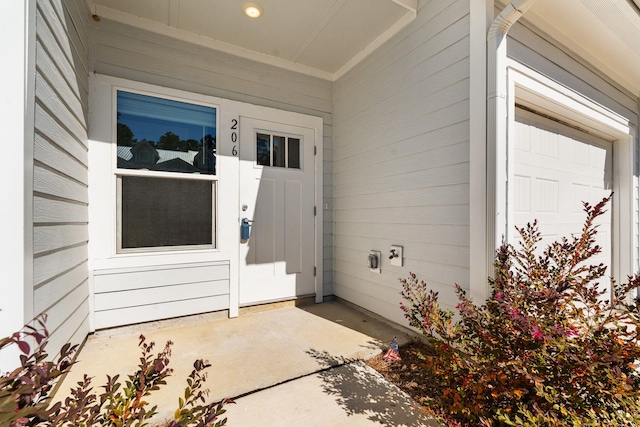 entrance to property with a garage