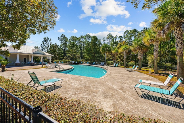 view of pool with a patio area