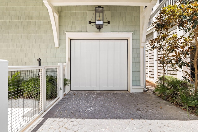 view of garage