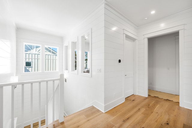 corridor featuring light hardwood / wood-style flooring