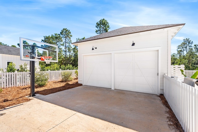 view of garage