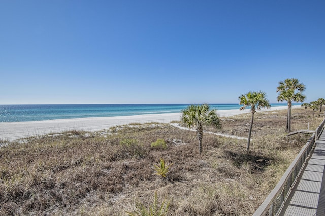 water view featuring a beach view