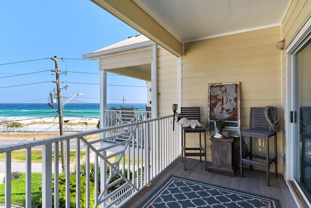 balcony with a water view