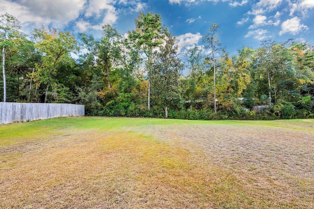 view of yard with fence