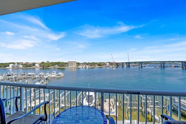 balcony with a water view