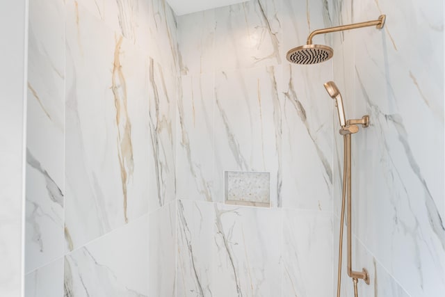 details with a marble finish shower