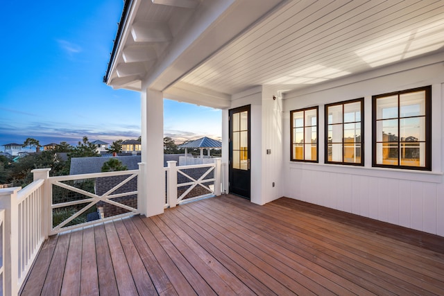 view of deck at dusk