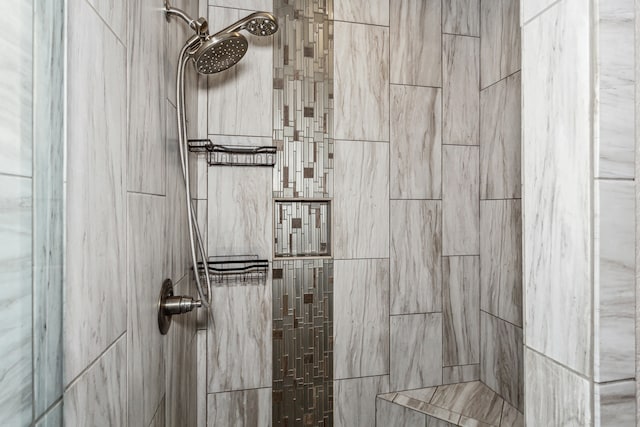 room details with a tile shower