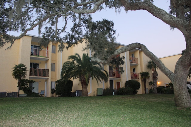 outdoor building at dusk with central AC