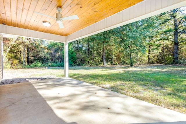 view of patio with ceiling fan