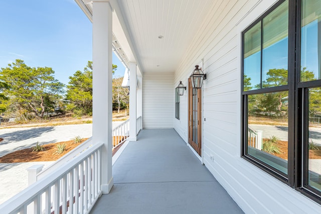 view of patio featuring covered porch