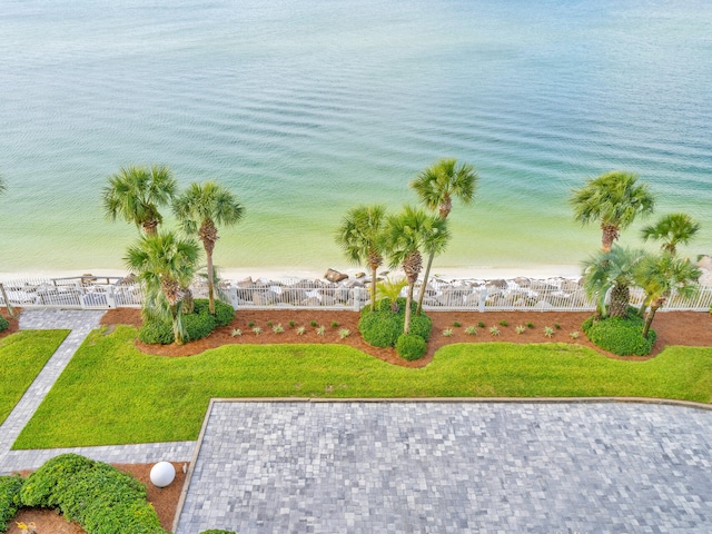 property view of water with fence