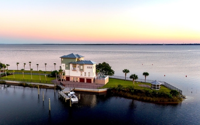 water view with a boat dock