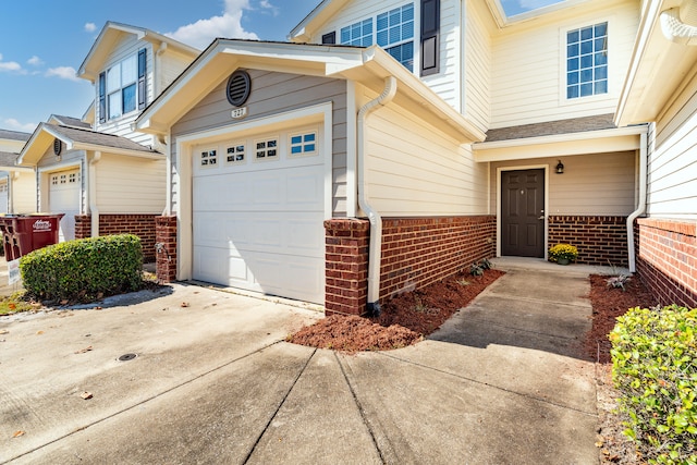 entrance to property with a garage