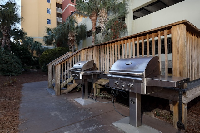 view of patio with a grill