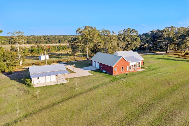 drone / aerial view featuring a rural view