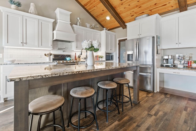 kitchen with white cabinets and stainless steel appliances