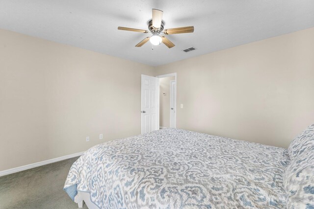 bedroom with carpet and ceiling fan