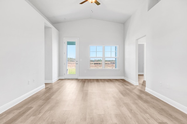 601 Alleyoak Ln Lot 11-2, Freeport, FL 32439 - unfurnished room with ceiling fan, light wood-style flooring, and lofted ceiling