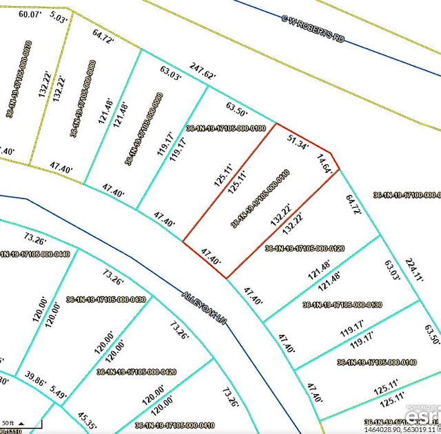 601 Alleyoak Ln Lot 11-2, Freeport, FL 32439 - parcel map