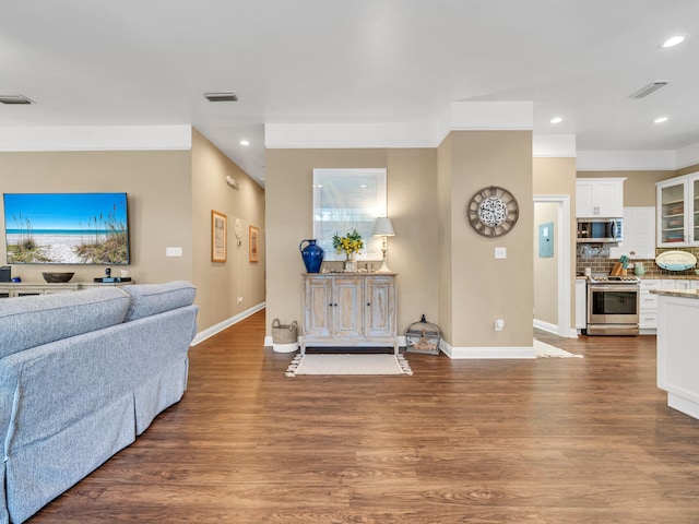 living room featuring hardwood / wood-style flooring