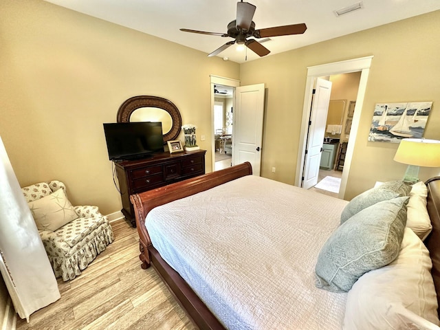 2450 Bungalo Ln, Miramar Beach, FL 32550 - bedroom with light wood-type flooring, ceiling fan, and baseboards