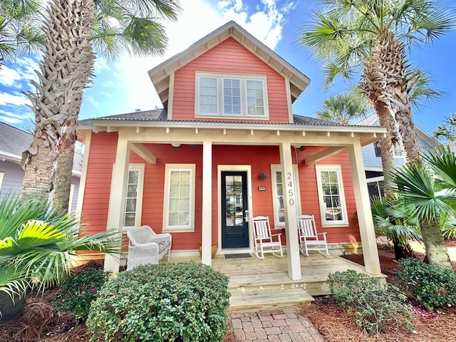 exterior space featuring covered porch