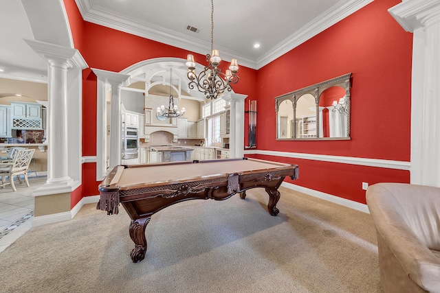 4705 Seastar Vis, Destin, FL 32541 - recreation room with decorative columns and ornamental molding