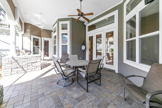 4705 Seastar Vis, Destin, FL 32541 - view of patio / terrace with a ceiling fan, french doors, and outdoor dining area