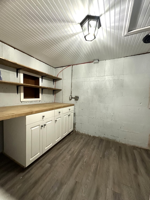 interior space featuring dark wood-type flooring