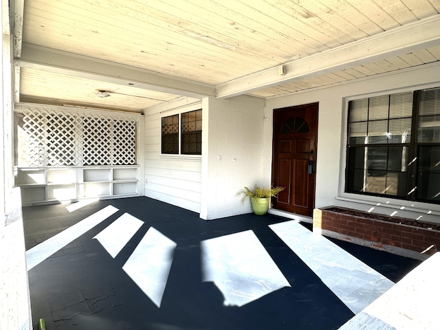 doorway to property with a porch