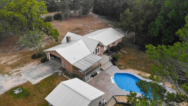 1097 Bob Mccaskill Dr, Defuniak Springs, FL 32433 - view from above of property featuring a pool