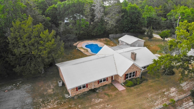 1097 Bob Mccaskill Dr, Defuniak Springs, FL 32433 - aerial view of property and surrounding area with a pool area and a forest