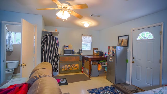 1097 Bob Mccaskill Dr, Defuniak Springs, FL 32433 - foyer with plenty of natural light and a ceiling fan